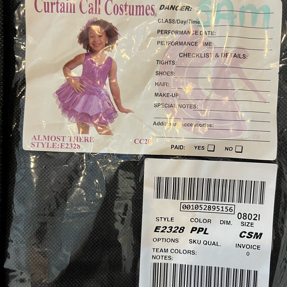 Curtain Call Costumes, Almost There, ballet tutu dance outfit, purple, size CSM - Picture 4 of 10